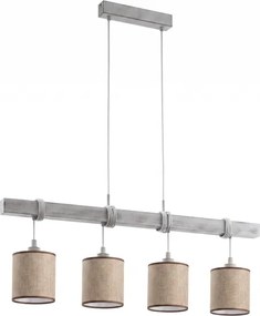 BRILAGI - LED csillár zsinóron NUBILA 4xE27/60W/230V szürke/barna