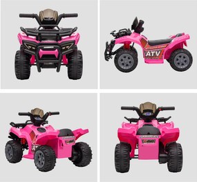 HOMCOM Kids Quad elektromos 6V-os gyerek quad hátrameneti funkcióval, zenével, rózsaszín