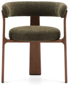 Khaki-barna kőrisfa karfás étkezőfotel Granite – Kave Home