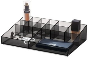 Matt fekete újrahasznosított műanyag fürdőszobai rendszerező kozmetikumokhoz Cosmetic Station – iDesign