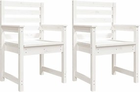 vidaXL 2 db fehér tömör fenyőfa kerti szék 60x48x91 cm