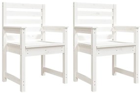 vidaXL 2 db fehér tömör fenyőfa kerti szék 60x48x91 cm