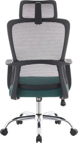 Irodai szék, fekete/zöld/króm, teherbírás 150 kg, RANDY