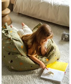 Zöld buklé-zsenília gyerek babzsákfotel Terrazzo Chair – Wigiwama