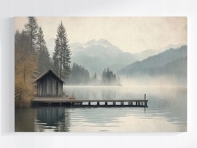 Poszter TĂĄjkĂ©p Hegyek ErdĆ TĂł MĂłlĂł KikötĆ 60x40