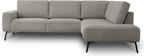 Szürkésbézs zsenília sarokkanapé (jobb oldali-L alakú) Amsterdam – Scandic