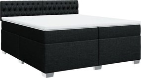 vidaXL fekete szövet rugós ágy matraccal 200 x 200 cm