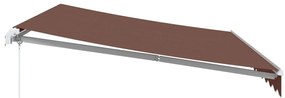 barna kézzel kihúzható LED-es napellenző 350 x 250 cm
