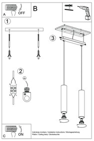 Sollux SL.1485 - Csillár zsinóron LAGOS 2xGU10/10W/230V zöld