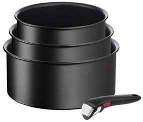 Indukciós tűzhelyhez alkalmas alumínium edénykészlet tapadásmentes bevonattal, levehető nyéllel, 3 db-os INGENO Eco Resist L3979202 – Tefal