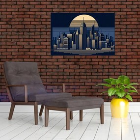 Kép – Geometrikus város (90x60 cm)
