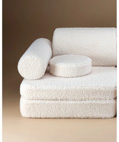 Krémszínű buklé gyerek kanapé 132 cm Settee – Wigiwama