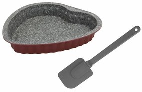 Szívsütő szett + Cseresznye spatula, Tognana, 24 cm, szénacél / műanyag