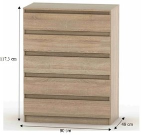 HANY NEW 005 komód, sonoma tölgy