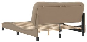 cappuccino színű műbőr ágykeret matrac nélkül Hvar 140x200 cm