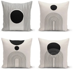 Fekete-bézs párnahuzat szett 4 db-os 43x43 cm - Minimalist Cushion Covers