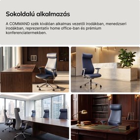 Bőr vezetői irodai szék kék COMMAND