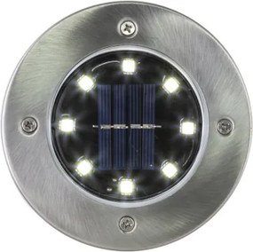 Globo 33414 Solar lámpa rozsdamentes acél, fekete műanyag, átlátszó, csúszókapcsoló, beépített elem AA 300mAh 1.2V, IP44, ø: 118mm, M: 130mm, 2 db-os kiszerelés, 8x LED 0.1W 3V, fehér fényű