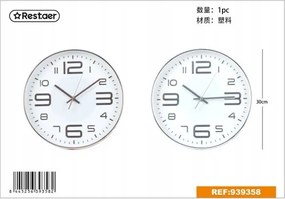 Kerek falióra világos számokkal 30 cm