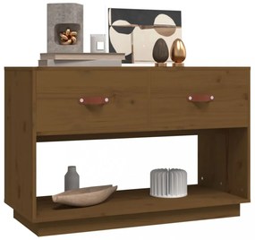 mézbarna tömör fenyőfa TV-szekrény 90x40x60 cm