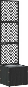 vidaXL Kertifuttató virágágyás Fekete 35 x 30 x 135 cm Fém