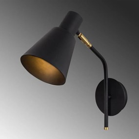 Fekete-aranyszínű fali lámpa ø 15 cm Sivani – Opviq lights