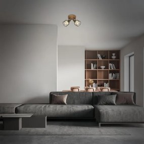 Brilo - Spotlámpa VINTAGE 2xE27/25W/230V barna