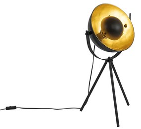 Asztali lámpa fekete, arany 63,3 cm állítható állvánnyal - Magnax