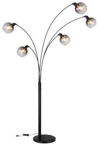 Globo 58228NBS - Állólámpa SEYMOUR 5xE27/40W/230V füstös