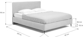Mustársárga kárpitozott franciaágy ágyráccsal 160x200 cm Noira Slim – Bonami Selection