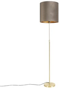 Állólámpa arany/bronz színű, taupe bársony árnyékolóval 40/40 cm - Parte