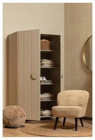 Krémszínű borovi fenyő ruhásszekrény 110x200 cm Noah – WOOOD