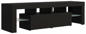fekete TV-szekrény LED-világítással 140 x 36,5 x 40 cm