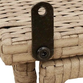 bézs polyrattan összecsukható kerti asztal 90x51x75 cm