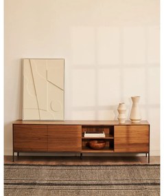 Natúr színű TV-állvány diófa dekorral 195x55 cm Vedrana – Kave Home