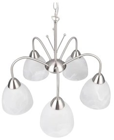 Fehér-ezüstszínű függőlámpa üveg búrával ø 55 cm Dobby – Trio