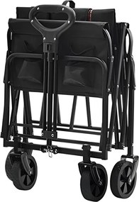 Kerti kocsi, összecsukható, fekete, KARIL