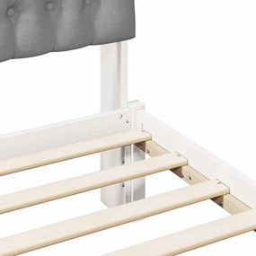 Ágykeret Kárpitozott Fejtámlával fejtámlával Fehér 150 x 200 cm