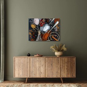 Egy kanál képe fűszerekkel (üvegen) (70x50 cm)