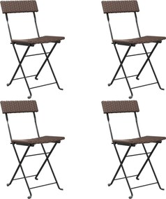 vidaXL 4 db barna polyrattan összecsukható bisztrószék