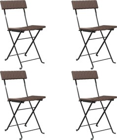 vidaXL 4 db barna polyrattan összecsukható bisztrószék