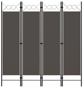 Antracitszürke 4 paneles paraván 160 x 180 cm