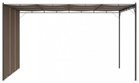 tópszínű kerti pavilon oldalfüggönnyel 4 x 3 x 2,25 m