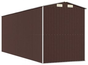 sötétbarna horganyzott acél kerti fészer 192 x 523 x 223 cm