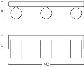 Philips - Fürdőszobai spotlámpa IDRIS 3xGU10/5W/230V IP44 fekete