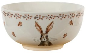 Porcelán húsvéti tálka nyuszi mintás 14 cm
