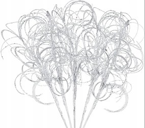 4 db-os Csillogó Dekorációs Ágak Karácsonyra Szett (Ezüst)