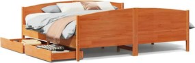 vidaXL viaszbarna tömör fenyőfa ágy matrac nélkül 180 x 200 cm