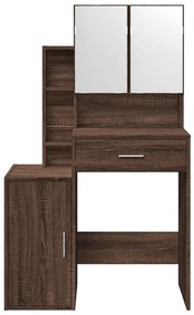 barna tölgy színű fésülködőasztal szekrénnyel 80 x 35 x 132 cm
