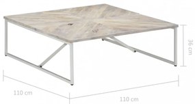 tömör mangófa dohányzóasztal 110 x 110 x 36 cm